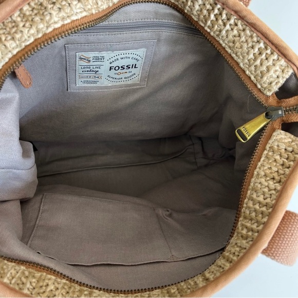 Fossil | Overnight Leather & Straw Tote Bag - Picture 2 of 4